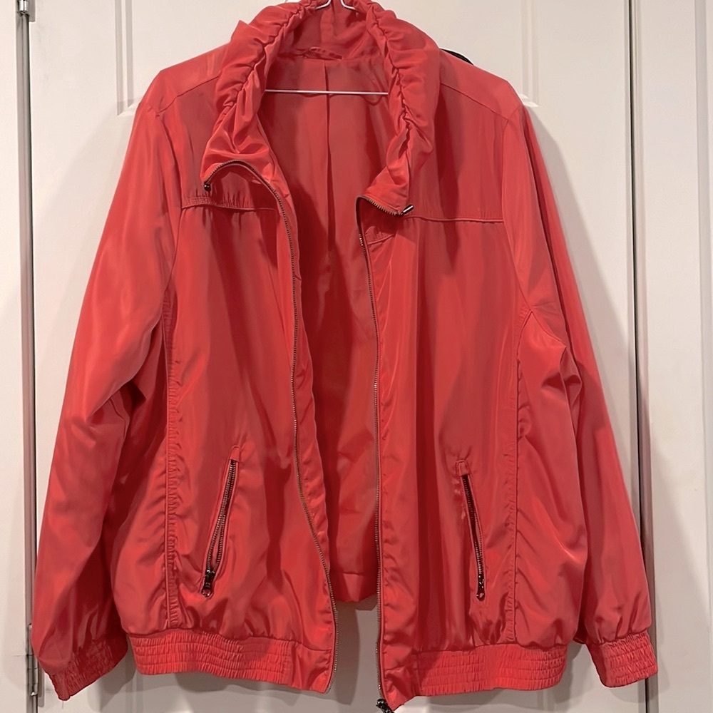 EUC Penningtons 2X Coral Women Jacket/raincoat